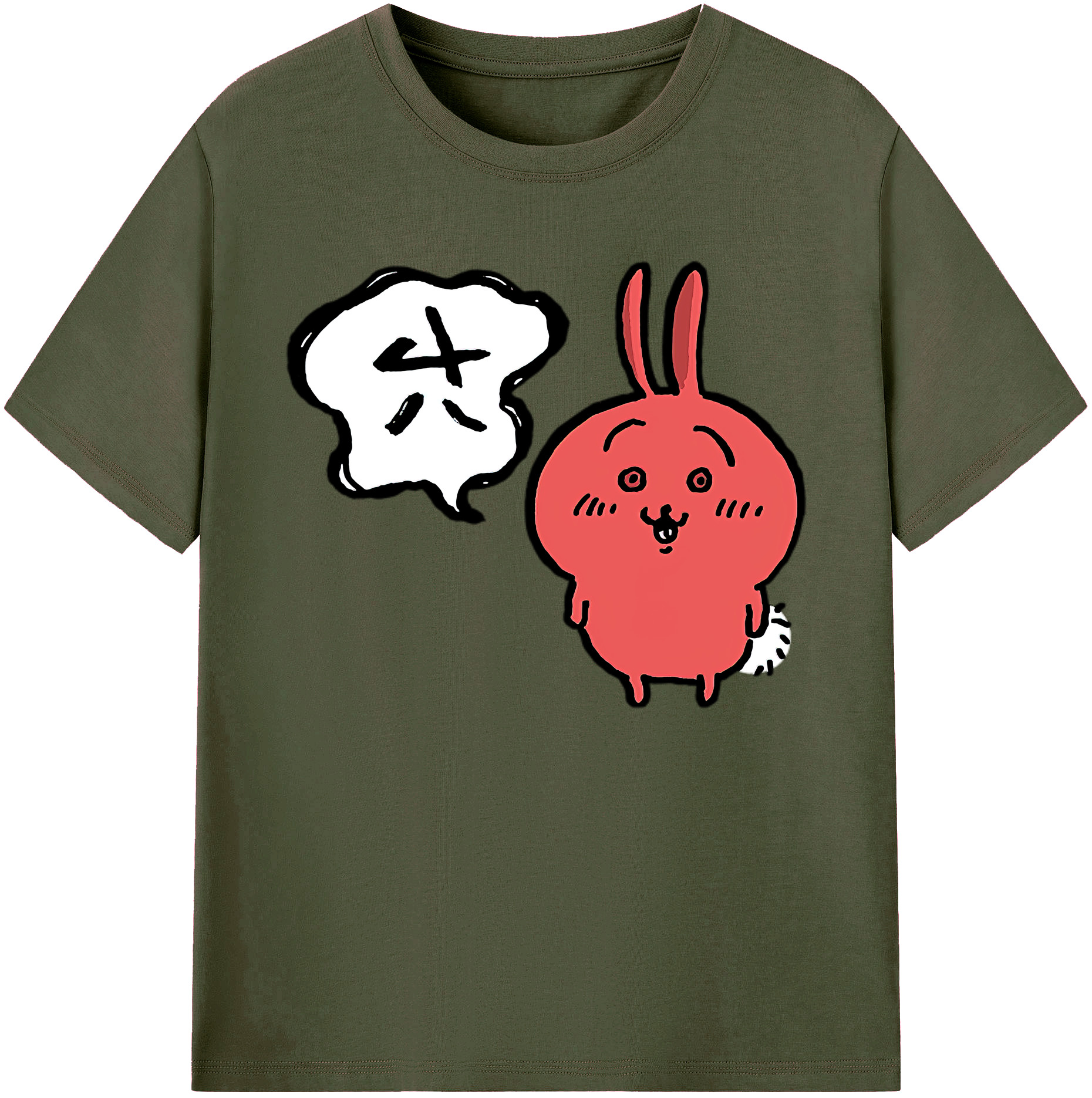 （画像用） ちいかわ ハチワレ Chii-kawa hachiware 綿100％ メンズ半袖Tシャツ｜肌触りやわらか＆通気性